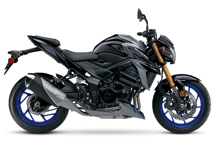 Suzuki GSX-S750Z 2023 en gris métallisé Oort n ° 3 et noir étincelant en verre