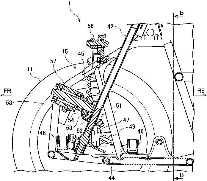Un gros plan du mécanisme d'inclinaison.