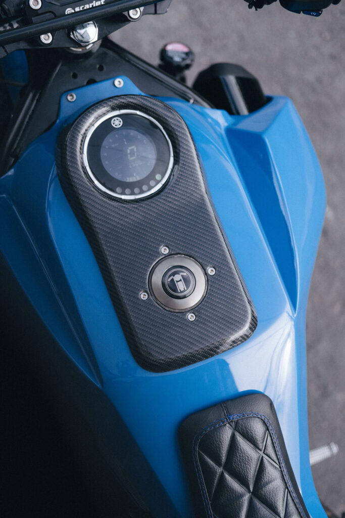 , Moto: BLUE FALCON : Yamaha MT-25 par Treasure Garage.