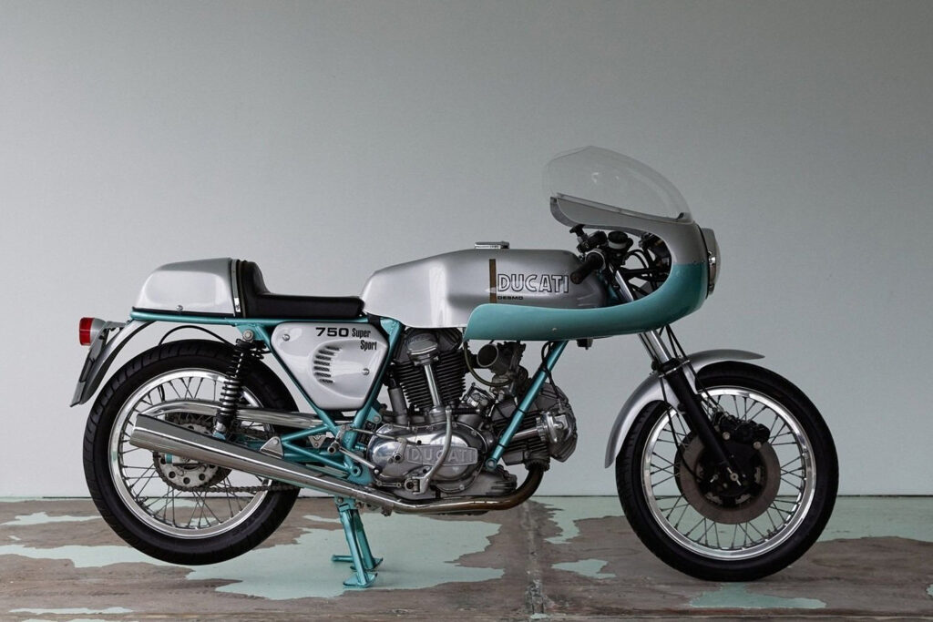 , Moto: LICORNE À VENDRE : Ducati 750SS 1974 « Cadre vert ».