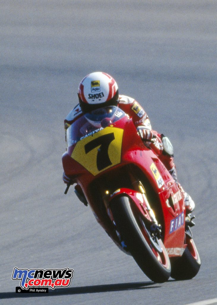 Eddie Lawson à l'AGP en 1991 Cagiva C591
