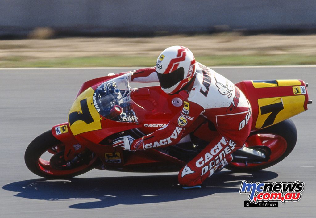 Eddie Lawson à l'AGP en 1991 Cagiva C591