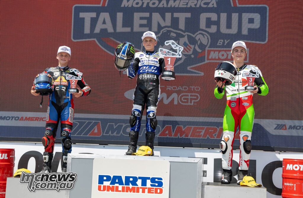 Parts illimités Talent Cup by Motul Race One Podium - Un Aussie 1-2 dirigé par Sam Drane devant le Countryman Bodie Paige, et bien établi américain de 16 ans Alessandro di Mario