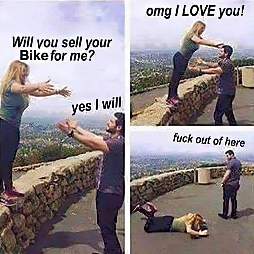 Mème moto drôle 2025 – fou, drôle mais avec une touche de vérité sur le monde de la moto.