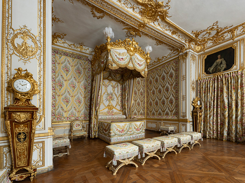 La chambre du Petit Appartement du Roi au château de Versailles restaurée, 2026. Photo : Château de Versailles / C. Fouin
